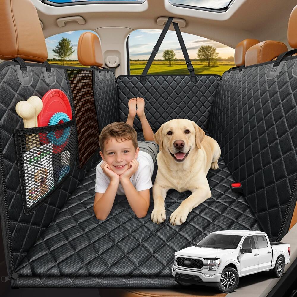 URPOWER XL Hard Bottom Dog Seat Cover Waterproof Truck Backseat Extender